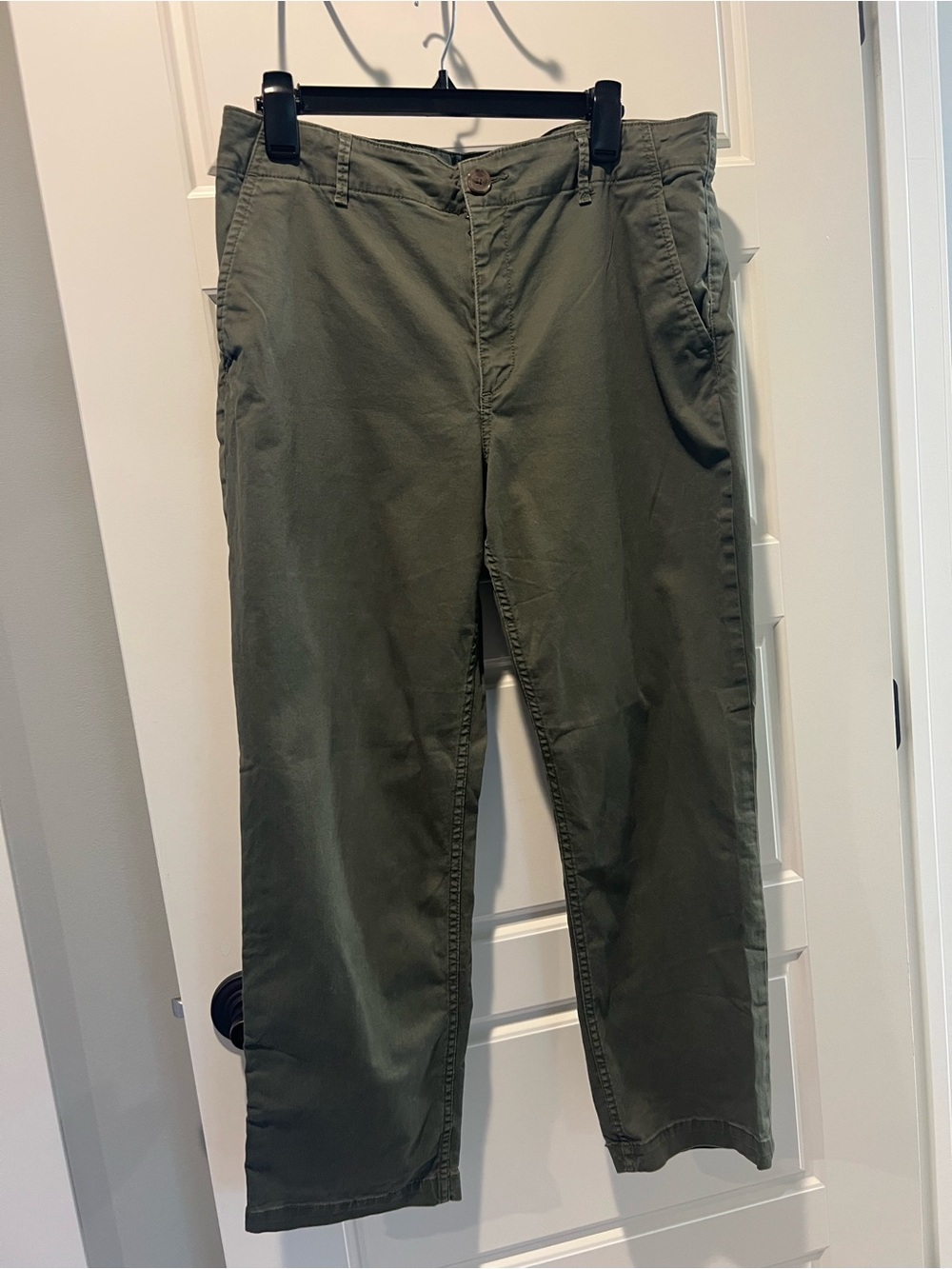 LOFT Olive Straight-Leg Chinos